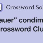 Sauer Condiment Crossword