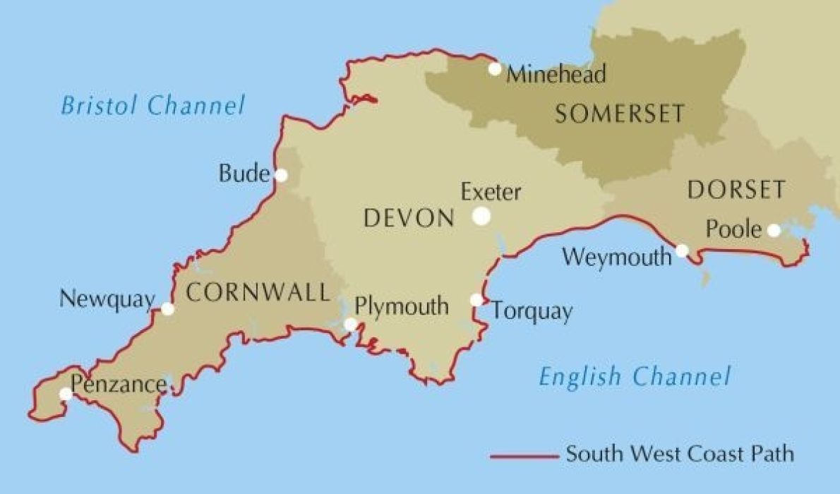 Map of the South Coast UK