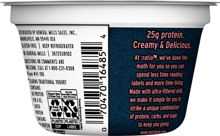 Ratio Protein Yogurt Nutrition
